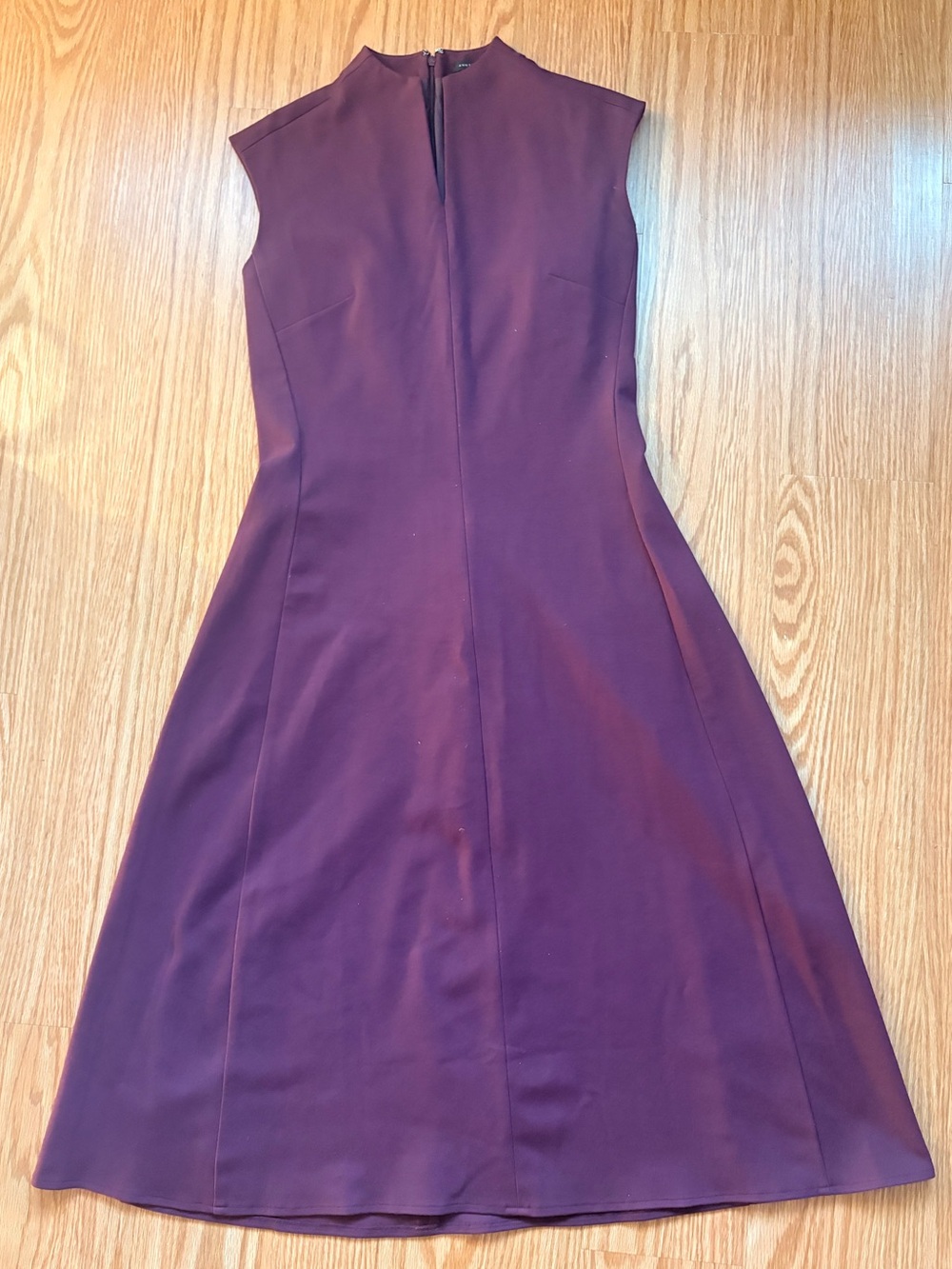 Ann Taylor Sleeveless A-Line Dress in Plum